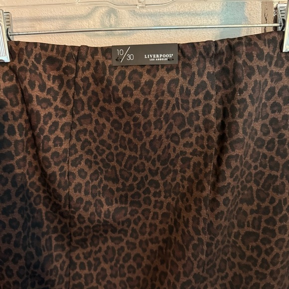 NWT Liverpool “Bia” Knit Brown Leopard Pencil Skirt Size 10 - Picture 4 of 11